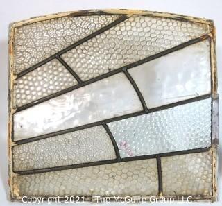 Vintage Clear and Textured Leaded Glass Window Pane. Measures approximately 15" x 14".