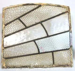 Vintage Clear and Textured Leaded Glass Window Pane. Measures approximately 15" x 14".