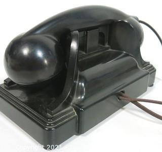 Vintage Black Bakelite Hotel Phone to be Used with Operator Switchboard System. 