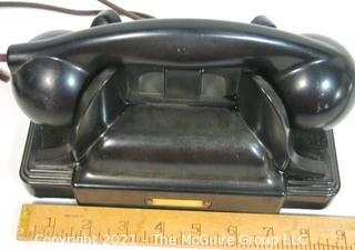 Vintage Black Bakelite Hotel Phone to be Used with Operator Switchboard System. 