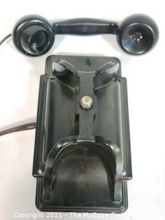 Vintage Black Bakelite Hotel Phone to be Used with Operator Switchboard System. 