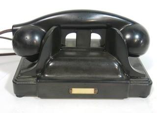 Vintage Black Bakelite Hotel Phone to be Used with Operator Switchboard System. 