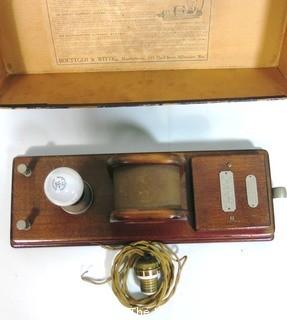 Vintage Improved Boettger and Wittig Electric Watch & Tool Demagnetizer in Original Box.  Circa 1900.