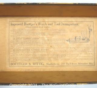 Vintage Improved Boettger and Wittig Electric Watch & Tool Demagnetizer in Original Box.  Circa 1900.