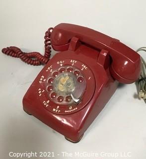 Vintage Red Rotary Telephone