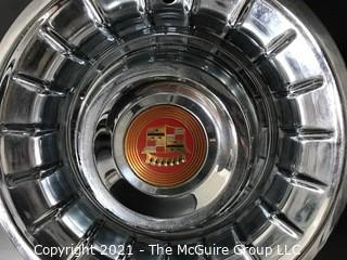 Pair of 1957 Cadillac "Punch Bowl" Style Hubcaps Wheel Covers with Center Emblems 