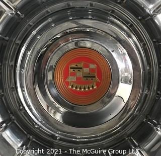 Pair of 1957 Cadillac "Punch Bowl" Style Hubcaps Wheel Covers with Center Emblems 