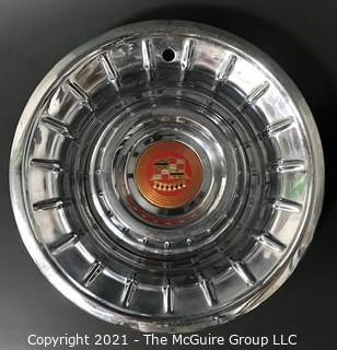 Pair of 1957 Cadillac "Punch Bowl" Style Hubcaps Wheel Covers with Center Emblems 