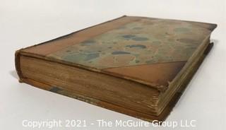 "Conduct of Life" of By Ralph Waldo Emerson, 1888 with Leather Binding, Marbled Cover and Gilt Ends. 