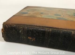 "Conduct of Life" of By Ralph Waldo Emerson, 1888 with Leather Binding, Marbled Cover and Gilt Ends. 