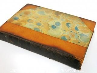 "Conduct of Life" of By Ralph Waldo Emerson, 1888 with Leather Binding, Marbled Cover and Gilt Ends. 