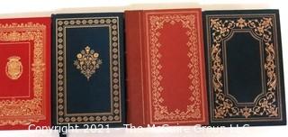 Set of 4 Leather Bound with Fine Gilt Decorative Bindings or Covers of Classic Books Published by The Franklin Library, Limited Edition Titles from the "Collected Stories of the World's Greatest Writers Series".