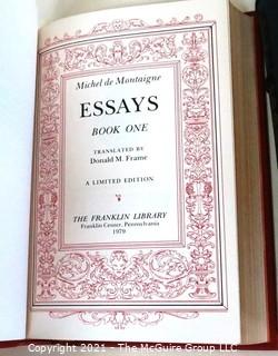 Set of 4 Leather Bound with Fine Gilt Decorative Bindings or Covers of Classic Books Published by The Franklin Library, Limited Edition Titles from the "Collected Stories of the World's Greatest Writers Series".