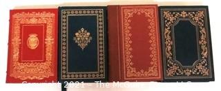 Set of 4 Leather Bound with Fine Gilt Decorative Bindings or Covers of Classic Books Published by The Franklin Library, Limited Edition Titles from the "Collected Stories of the World's Greatest Writers Series".