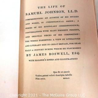 Six Volume Set of Life of Johnson by James Boswell,  Edited by Augustine Birrell  1903