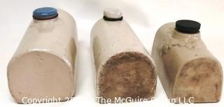 Set of Three Vintage Ceramic Stoneware Bed Warmers" 