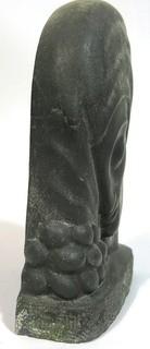 Art Deco Black Ceramic Statue of Woman in Profile.  Measures approximately 10" tall. 