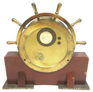 Vintage Salem Brass Ships Bell 8 Day Nautical Wind Up Clock