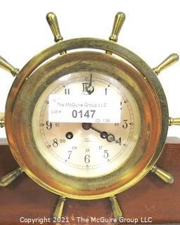 Vintage Salem Brass Ships Bell 8 Day Nautical Wind Up Clock