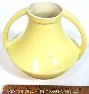 Vintage Yellow Coors Colorado Pottery Handled Vase Urn Vase