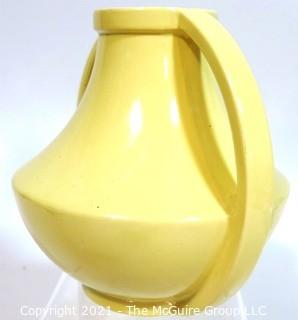 Vintage Yellow Coors Colorado Pottery Handled Vase Urn Vase