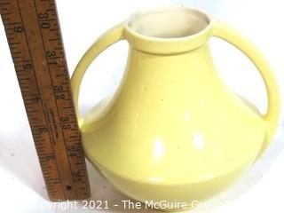 Vintage Yellow Coors Colorado Pottery Handled Vase Urn Vase