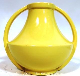 Vintage Yellow Coors Colorado Pottery Handled Vase Urn Vase