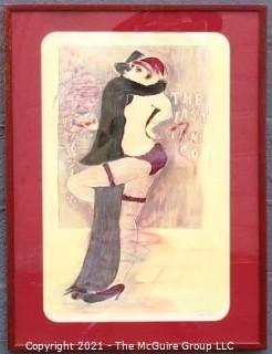 Framed under glass, signed and Numbered Color Lithograph "The Last Tango" by Israeli Artist Mosche Michaan. Outside dimensions 26 x 35"