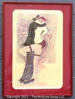 Framed under glass, signed and Numbered Color Lithograph "The Last Tango" by Israeli Artist Mosche Michaan. Outside dimensions 26 x 35"