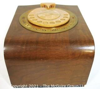 Vintage 1930's Philco Rotary Dial Radio "Magic Mystery Control" from New York Hotel.  Allowed hotel guests to play music in their hotel rooms through the main receiver located in lobby. Measures approximately 5 1/2" X 7" X 9"