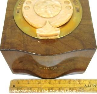 Vintage 1930's Philco Rotary Dial Radio "Magic Mystery Control" from New York Hotel.  Allowed hotel guests to play music in their hotel rooms through the main receiver located in lobby. Measures approximately 5 1/2" X 7" X 9"