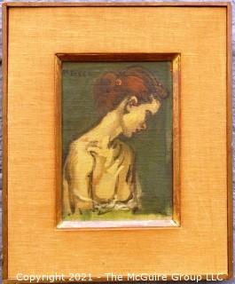 Framed and Signed Oil on Canvas of Painting Entitled "Female Torso" By Moses Soyer.  Painting measures approximately 8" x 5 1/2".  Frame measures approximately 14" x 11".