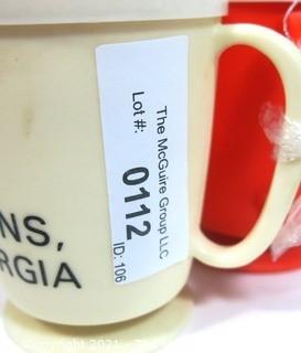 (2) Vintage Plains, Georgia Plastic Promotional Mugs. Home of Jimmy Carter.  