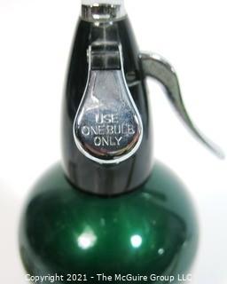 Vintage Green Enamel Painted Soda Siphon. 