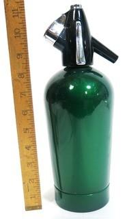 Vintage Green Enamel Painted Soda Siphon. 