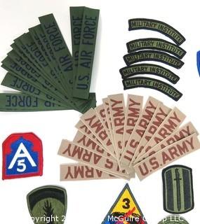 Group of Vintage Military Insignia and Uniform Patches.