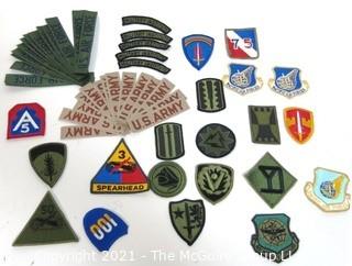 Group of Vintage Military Insignia and Uniform Patches.