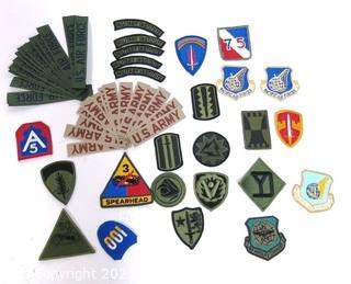 Group of Vintage Military Insignia and Uniform Patches.