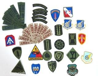 Group of Vintage Military Insignia and Uniform Patches.