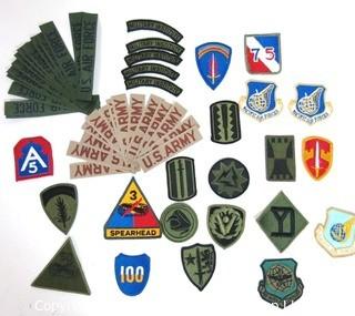 Group of Vintage Military Insignia and Uniform Patches.