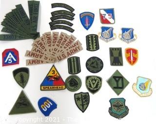 Group of Vintage Military Insignia and Uniform Patches.