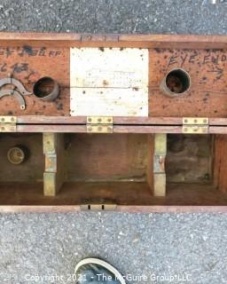 Antique Surveyors Brass Transit Instrument Made by Buff & Buff(Boston) in Original Box with Wooden Tripod.