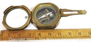 Brass 'Brinton' Compass, copy of the Brunton Compass. 