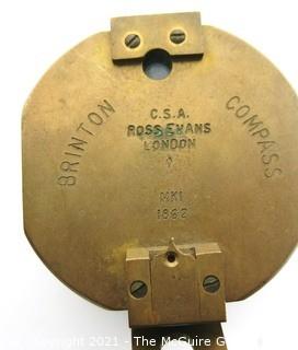 Brass 'Brinton' Compass, copy of the Brunton Compass. 