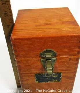 Antique Hand Bearing Compass in Wood Case Made in Tokyo Japan.