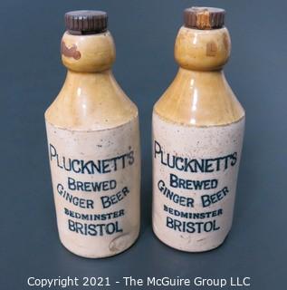 Plucknetts Ginger Beer stoneware bottles