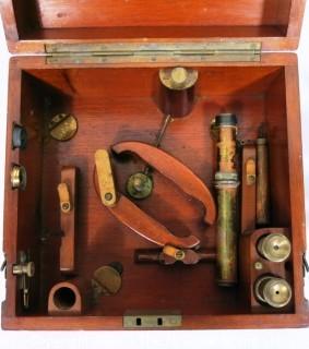 Antique "Bell" Pattern Mark III Sextant Nautical Instrument in Wood Case with Lens and Brass Plaque Inscribed C H Rowley. Sextant Marked "Hezzanith" Endless Tangent Screw Automatic Clamp