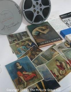 Clifford Evans produced a documentary film on the artist Moses Soyer, named "Paintings in a Low Voice", 1970.  This lot features the film and his notes, plus an exhibition flyer from the ACA Gallery, 63 East 57th St, NY, NY and hard cover book.<br> <br>

