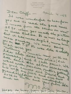 Clifford Evans produced a documentary film on the artist Moses Soyer, named "Paintings in a Low Voice", 1970.  This lot features the film and his notes, plus an exhibition flyer from the ACA Gallery, 63 East 57th St, NY, NY and hard cover book.<br> <br>

