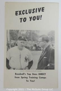 Baseball History: Lot includes 13 individual 35mm B&W negatives of Clifford Evans with several major league players including: H. Aaron, S. Musial, T. Kluszewski, F. Robinson, Bobby Bragan; Harvey Kuenn, Bobby Schantz; Fred Hutchinson; Brooks Lawrence and Al Cicotte. Also promotional flyer for Clifford Evans interviews with baseball players and a 1984 Baseball ID card.